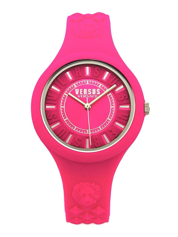 Versus by Versace SOQ030015 Pink Dial and Pink Rubber Silicone Strap Watch, SOQ