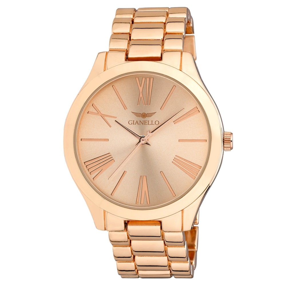 Gianello Metal Mirror Roman Numeral Dial Watch Comes in a Gift Box