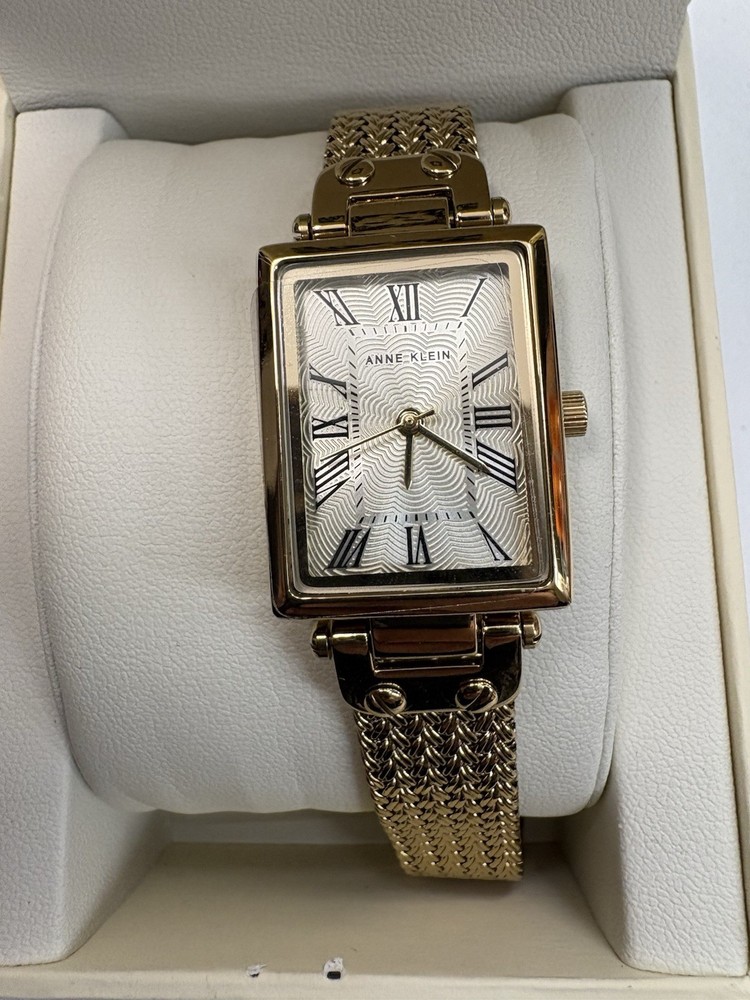 Anne Klein Women’s Three Hand Quartz Gold-tone Watch, 21.5mm