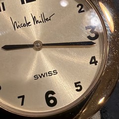 AK91 Nicole Miller Silk Strap Unisex Watch 35mm Swiss Untested Sold As Is**