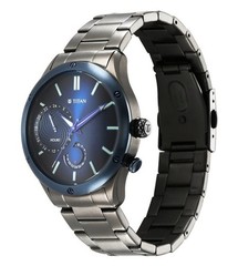Titan Stellar Regalia Protostar Blue Dial Grey Steel Automatic Mens Watch