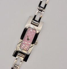GUCCI 3900L Pink GG Monogram Dial Swiss Quartz Ladies Watch Stainless Steel Swis