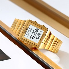 SKMEI Men Rectangle Watch Digital LED Wristwatch Steel Electronic Sport Watches
