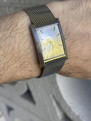 Vintage Juvenia Watch AMÉRICAINE Gondolo Intigrated Bracelet Mid Century Modern