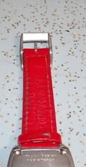 LOCMAN SPORT TONNEAU LADIES REF 488 ALUMINUM CASE WATCH RED BAND 32×43 mm NO BOX