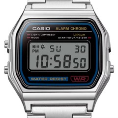 Casio Collection A158WA-1JH Vintage Digital Mens Watch Silver