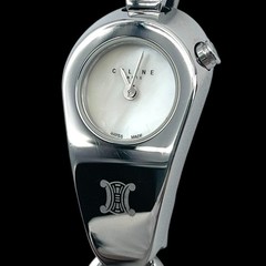 CELINE Triomphe Macadam Shell Dial Quartz Watch 19.5mm 19.5cm Used