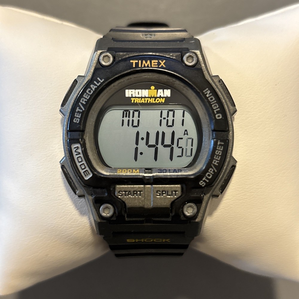 Timex Ironman Triathlon Shock Resistant Digital Watch Black Gray WR 200m – Works