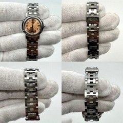 Hermes Clipper Watch, 3 Hands, Date, Pink Tone, Working Condition