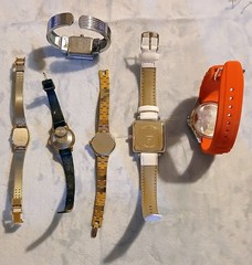 Pulsar Timex Xavier Quartz Wristwatches Analog Leather Metal Bands Untested