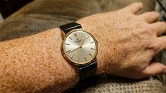 universal geneve ultra thin vintage watch with rare double diamond setting