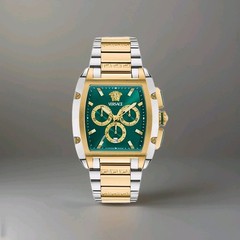 Versace VE6H01125 Dominus Chronograph Quartz Green Dial Two-Tone Men’s Watch