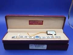 Jules Jurgensen 8 Diamond Ladies Diamond Quartz Watch Blue Dial 7766 W/Tags-Box