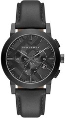 BURBERRY BU9364 Chronograph Dial Steel Case Leather Strap Men’s Watch