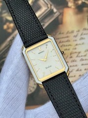 Vintage Seiko Dolce Tungsten Tank Two Tone Quartz Men’s Watch 7740-5010