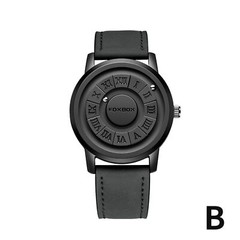 Men Quartz Watch Mirrorless Magetic Bead Dial Steel Males WristwatchZA9K