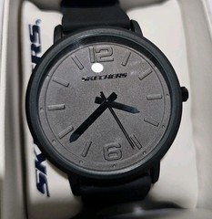 Brand New Skechers SR5042 Black Watch 46MM Quartz Silicone Bracelet Watch 3 ATM