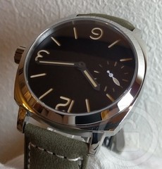 [A3P] Seagull Manual Winding Italian Military Style Green Leather Men [k9s]