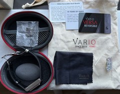 Vario VERSA Reversible Dual Time Silver-Black Enamel Quartz Watch
