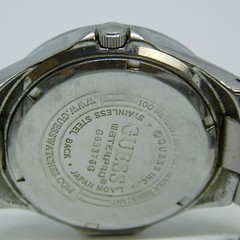 GUESS Waterpro G65376G Silver Tone Analog Men’s Watch Sz. 6 1/2″ New Battery