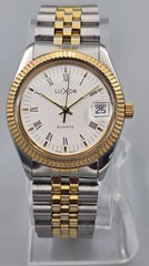 Luxor 35mm Swiss Quartz Men’s Two-Tone Date Watch Roman Dial Jubilee Bracelet