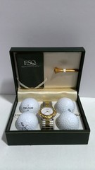 Vintage ESQ The Golf Watch Gift Set Swiss Quartz Golf Ball Dial Box
