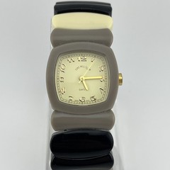 Time Will Tell New York Watch Ivory Black Gray 29mm Case 8″ Band- New Battery