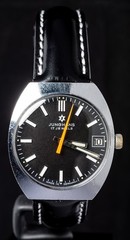 Junghans Black Dial Orange Hand Men’s Hand-Wind Vintage German Watch — Working