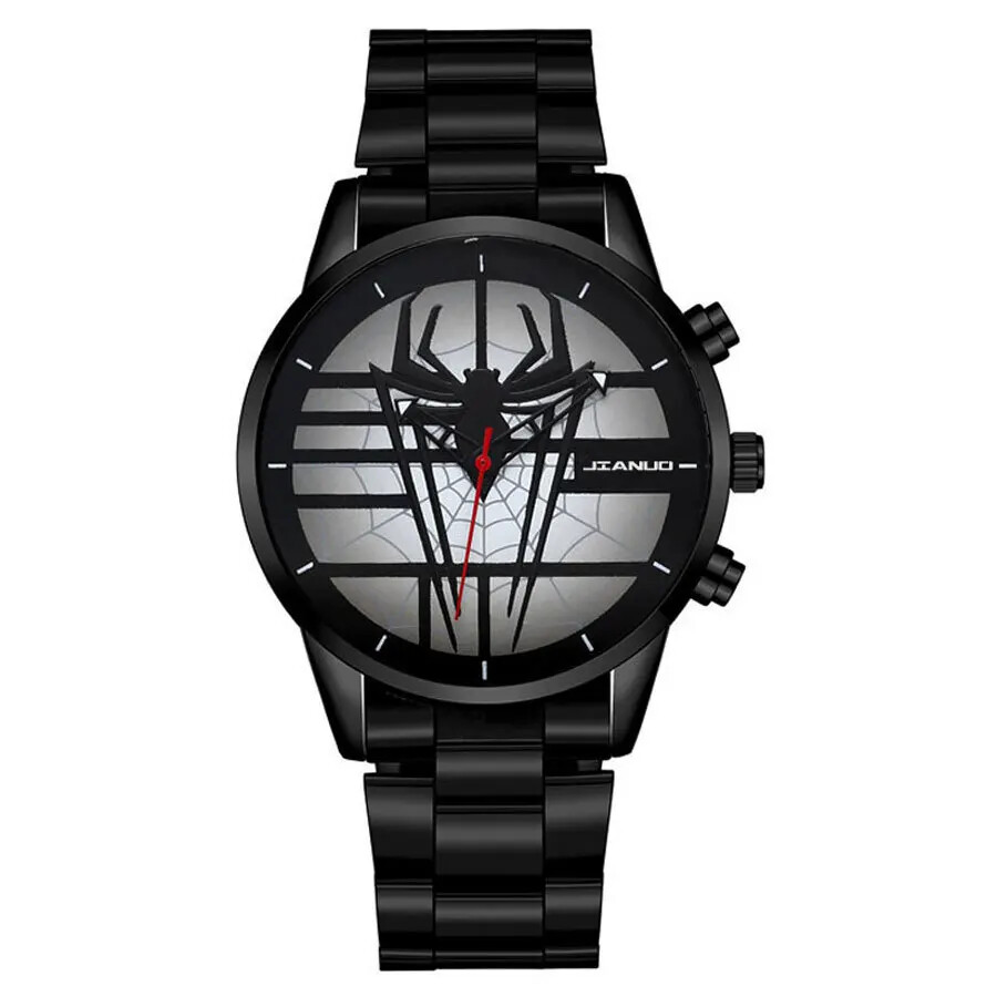 Men Watch Spiderweb Quartz Watch Stainless Steel Water Resistant Wristwatch