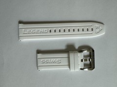 Man’s Swiss Legend Silicone/Rubber White watch band strap 24mm