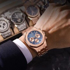 KC POEDAGAR Men Chronograph Quartz Wrist watch Business Luminous without box