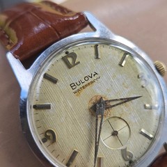 Vintage BULOVA Surf King men’s manual wind watch 11AL 17Jewels Linen dial 1965