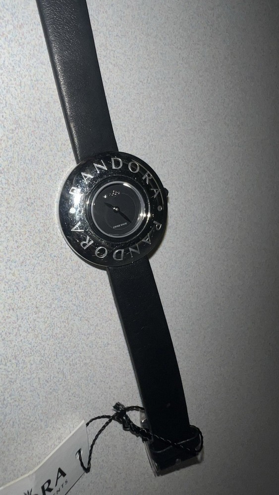 Pandora Icon Black Face Watch Black Crown Diamond 811060BK