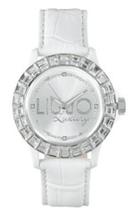 Womens Watch LIU JO Luxury BAGUETTE Genuine Leather Swarovski 10 Colors Lady DD