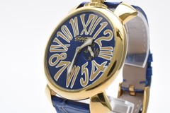 [ TOP MINT w/Box, Paper ] GaGa Milano Manuale 46 5083 Qz Blue Men’s Watch JAPAN
