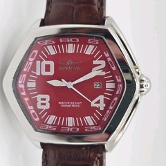 Invicta Hexagon Quartz Watch RARE 9804 46mm Red Dial