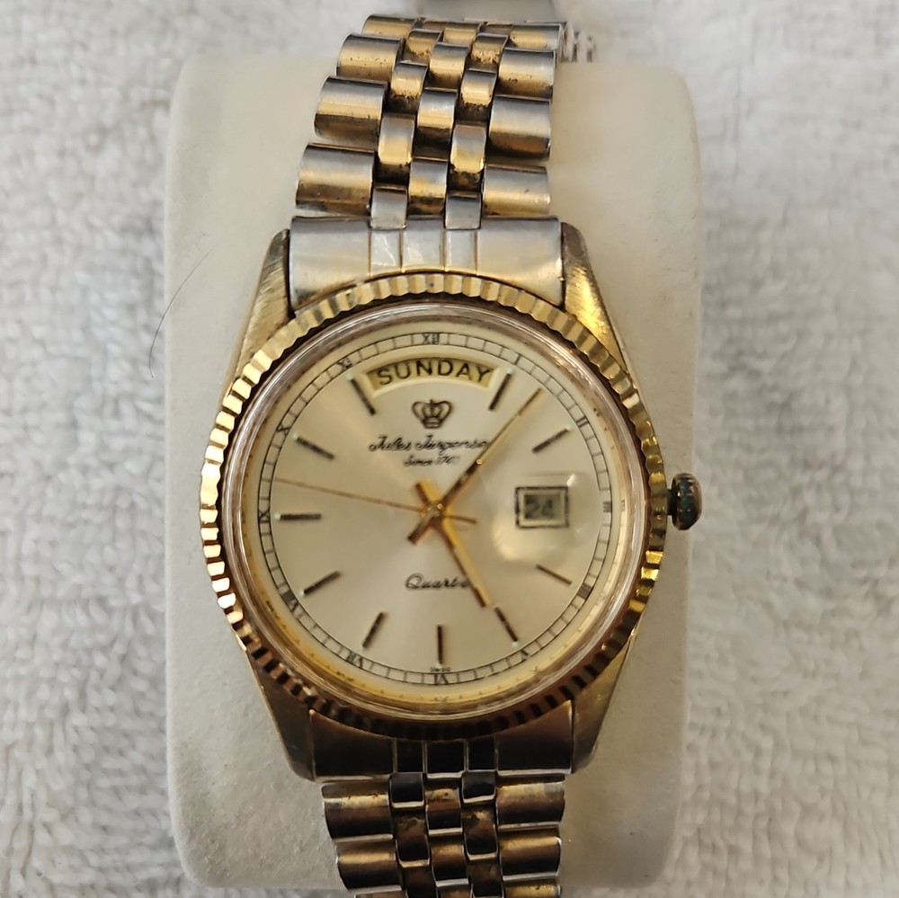 Jules Jurgensen 36mm 2 Tone Champagne Dial President Date/Day men’s Watch(#1447)