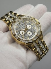 $695 [ NEAR MINT ] BULOVA Men’s Octava Gold Tone Stainless Pave Crystal WATCH