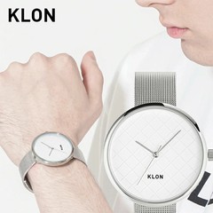 KLON DIAGONAL GRID TIME SILVER MESH 38mm stainless steel strap