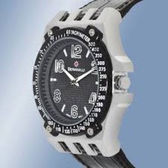 NEW Bernoulli 9724 Mens Polaris Wide Black Leather Textured Dial Watch manly wow
