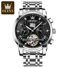 Automatic Mechanical Watch Men’s OLEVS Waterproof Luxury Skeleton Date Men Strap
