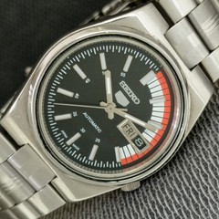 GENUINE VINTAGE SEIKO 5 AUTOMATIC 7009A JAPAN MENS BLACK DIAL WATCH a2806-U