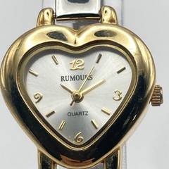 Vintage Rumours Womens Watch Heart Gold Silver Two Tone 26mm New Battery 6.25″
