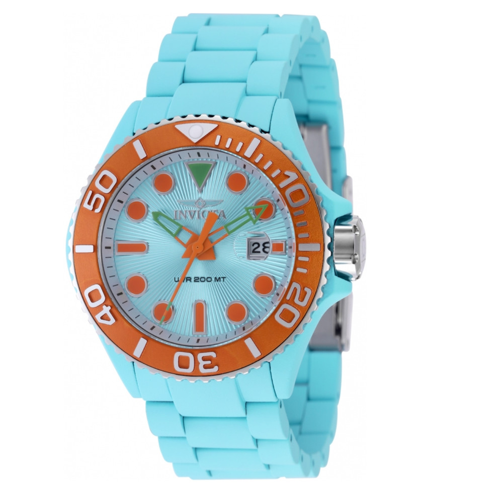 Invicta Grand Diver Playa Men’s 42mm Light Blue & Orange Aqua-Plated Watch 49484