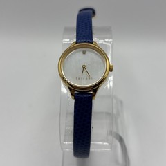 Vintage Crown Trifari Thailand Movement Watch, Gold W/ Royal Blue Band; Works