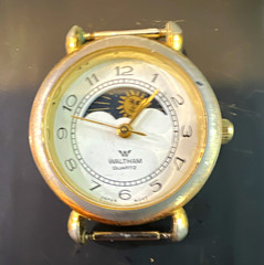Waltham Quartz Sun & Clouds Dial Analog Watch Silver/Gold