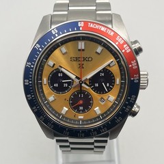 Seiko X Prospex Speedtimer SSC947 Pogue Yellow Chronograph Red Blue Date 42mm