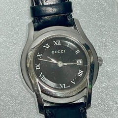 Non working GUCCI Roman Dial Wristwatch Black Silver