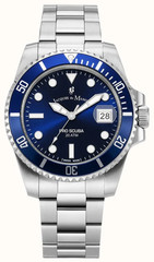 Jacques du Manoir Pro Scuba 43 blue | Blue Dial Stainless Steel 43mm Wristwatch