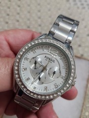Fossil Riley Women’s Chronograph Quartz Watch 38mm Silver Steel 50m